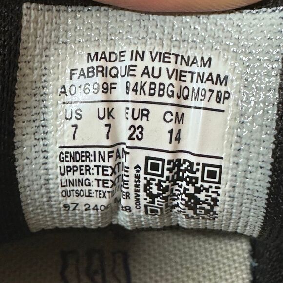 Converse Chuck Taylor Street (Little Kid) Sneaker, Black/White/Black Size 7 - Picture 6 of 9